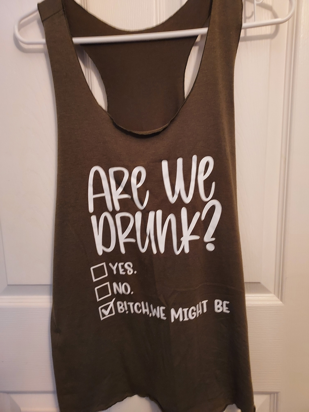 Women’s Olive Green Graphic Racerback Tank Top